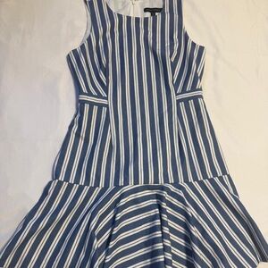 Banana Republic Navy and White Striped Dress